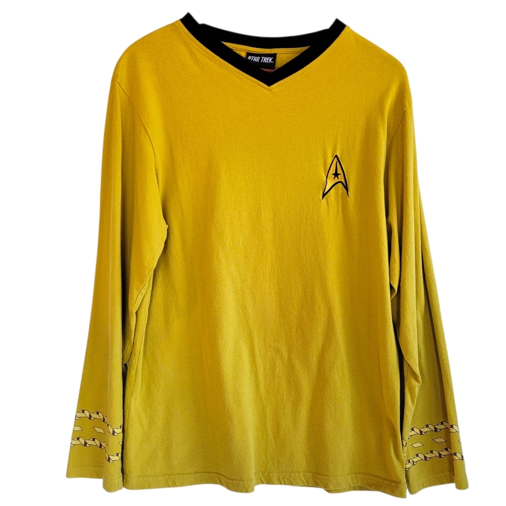 Star Trek Long Sleeve Vneck Shirt W Logo Medium